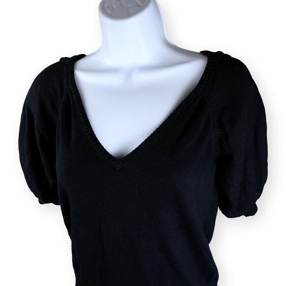 Boston Proper Black Sweater V-Neck Womens Top XS - Picture 2 of 6